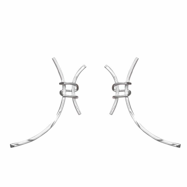 Party Exaggerated H Letter 925 Sterling Silver Stud Earrings