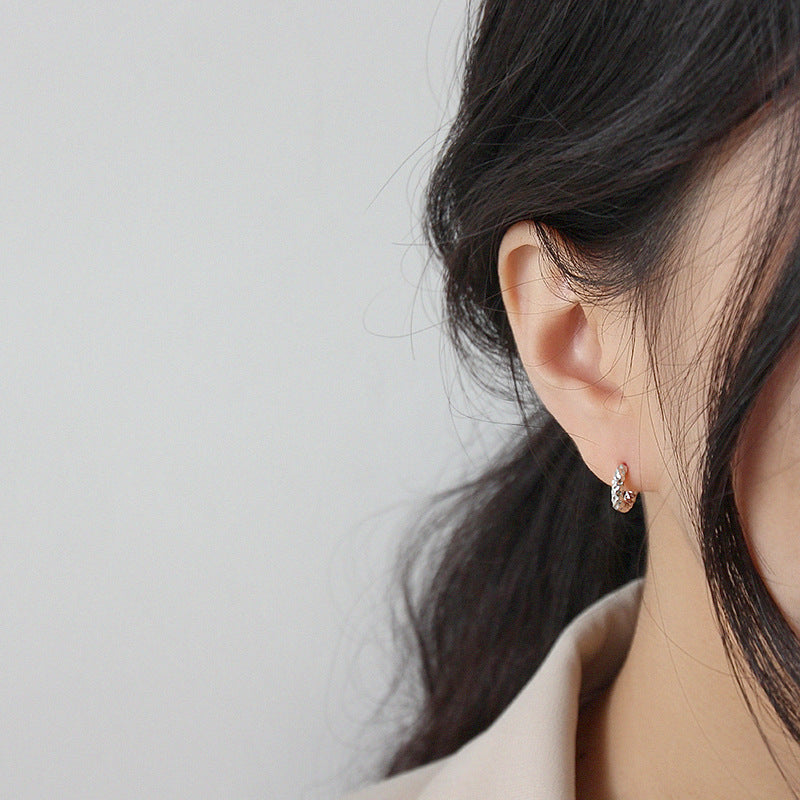 Modern Circle 925 Sterling Silver Hoop Earrings