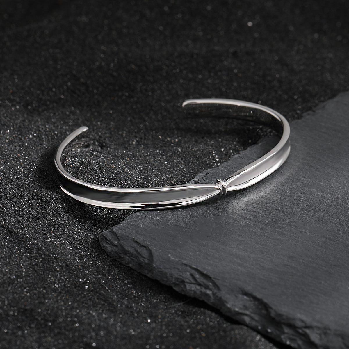 Girl Fashion Knot 925 Sterling Silver Open Bangle